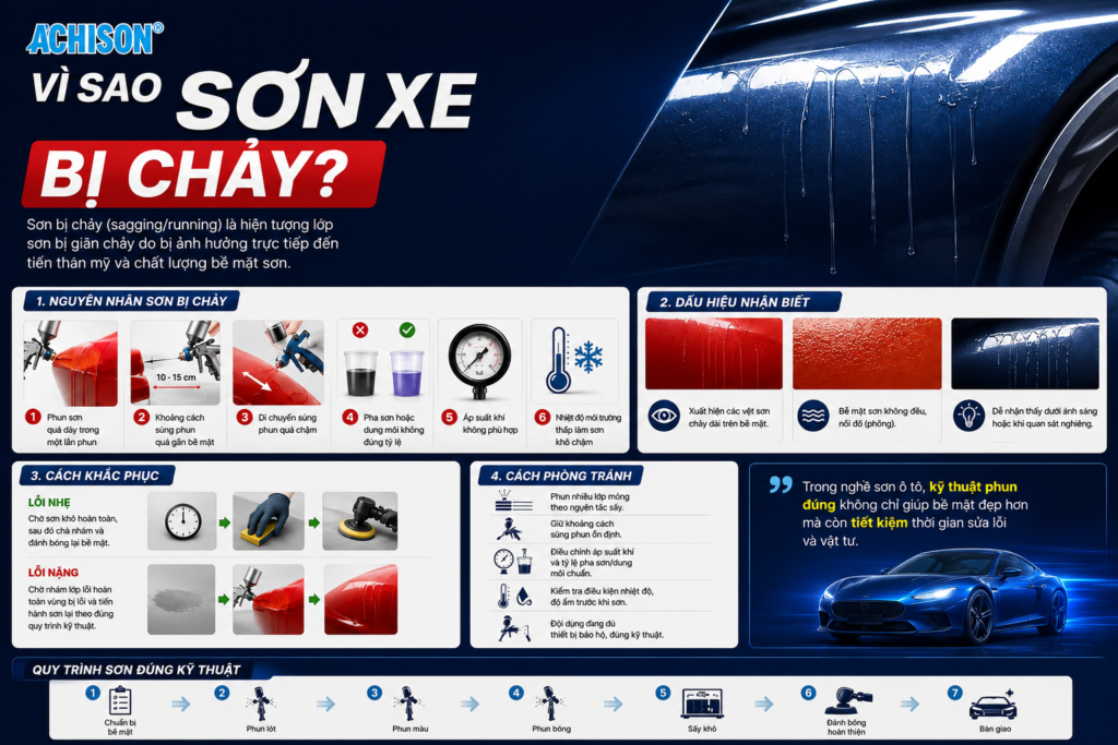 sơn xe bị chảy