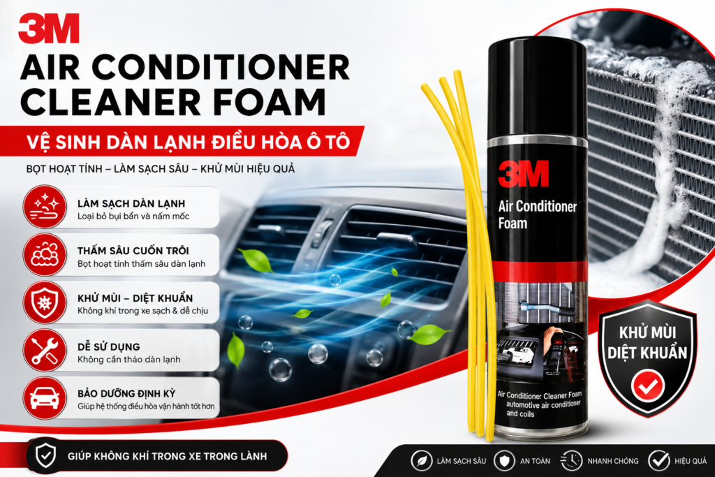 Dung Dịch Vệ Sinh Dàn Lạnh Điều Hòa Ô Tô 3M Air Conditioner Cleaner Foam