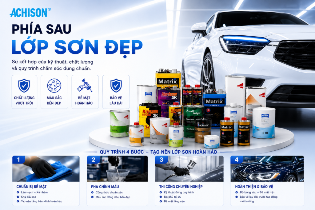 Phía sau lớp sơn đẹp – Quy trình 4 bước tạo nên lớp sơn ô tô hoàn hảo