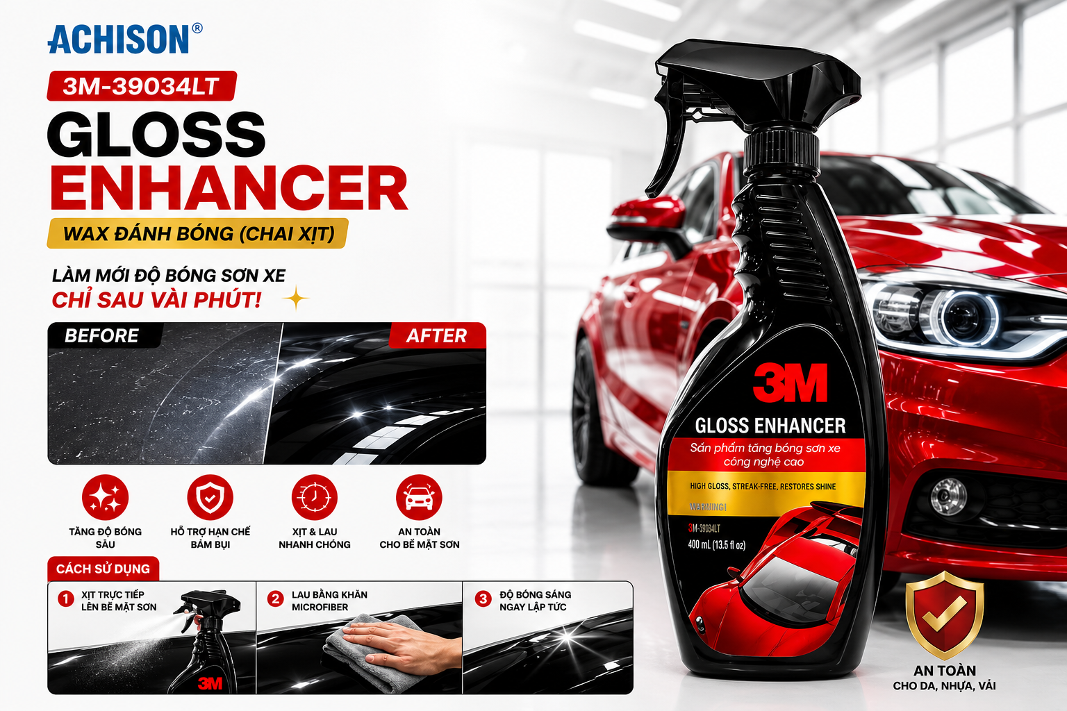 Giải Pháp Tăng Độ Bóng Sơn Xe Chỉ Trong Vài Phút