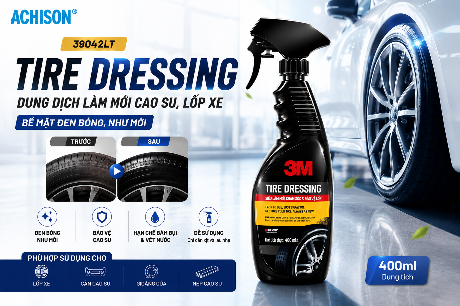 Dung Dịch Làm Mới Lốp Xe 3M Tire Dressing 39042LT