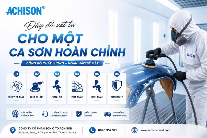 Đầy Đủ Vật Tư Cho Một Ca Sơn Hoàn Chỉnh