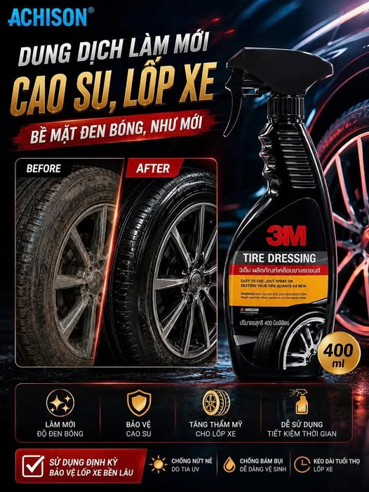 Dung Dịch Làm Mới Cao Su, Lốp Xe 3M