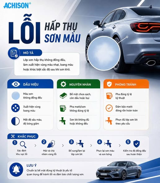 LỖI HẤP THỤ SƠN MÀU Ô TÔ
