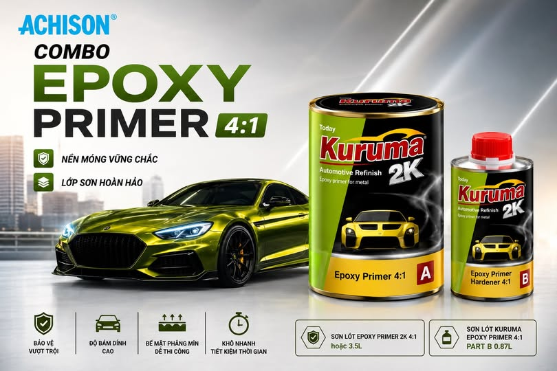 Sơn Lót Epoxy 2K Kuruma Primer 4:1