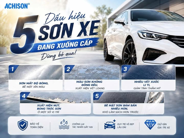 5 Dấu Hiệu Sơn Xe Đang Xuống Cấp