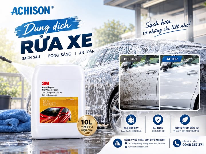 Dung dịch rửa xe 3M Auto Repair Car Wash Foam 10L